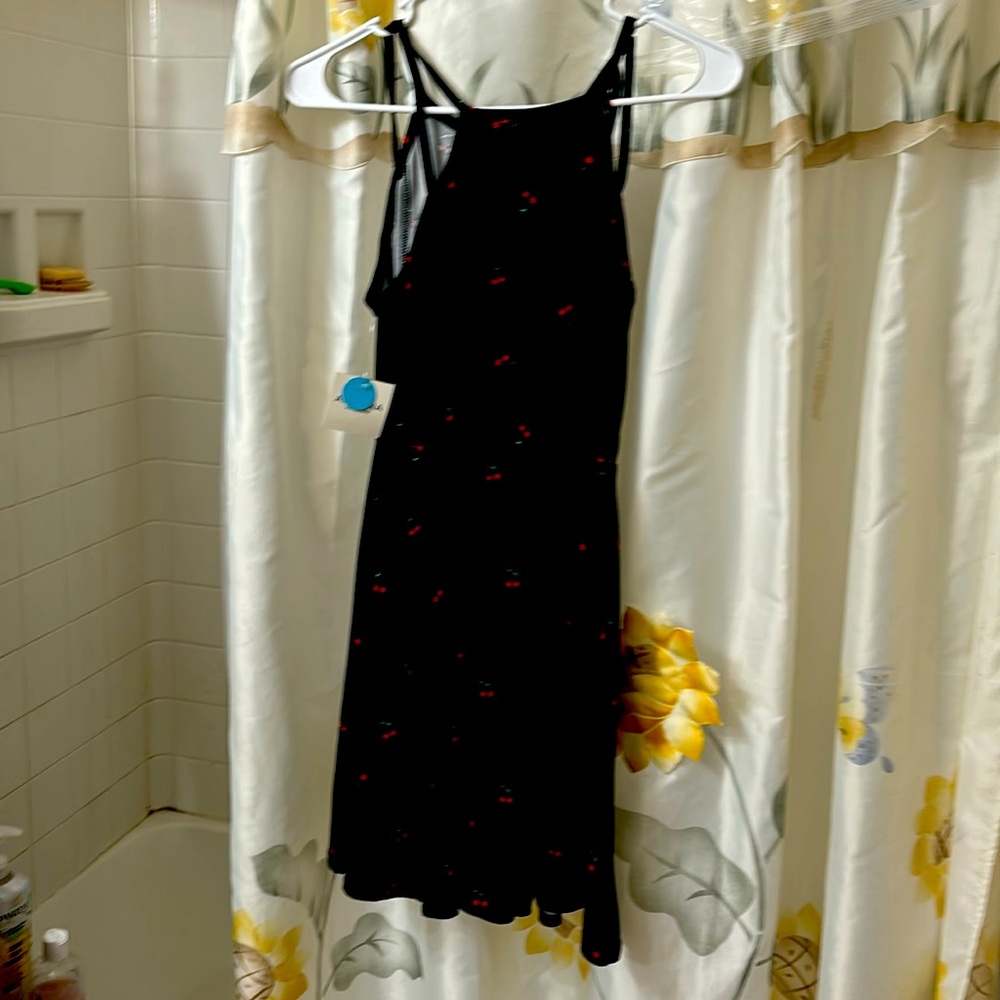 Black dress with strawberry